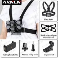 Chest Strap Mount for Gopro Hero Action Camera Cellphone Holder Chest Belt for Smartphone iPhone Xiaomi Insta360 Go pro 11 10 9