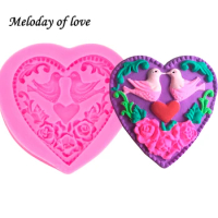 Love Hreat shape Peace Dove flowers soap mold chocolate DIY fondant cake decorating tools silicone mold resin clay T0052