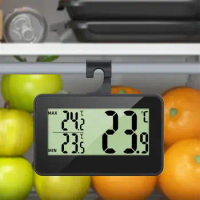 Mini LCD Digital Thermometers Refrigerator Hanging Thermometer High And Low Temperature Display Indoor Household Humidity Meter