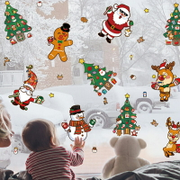 聖誕節 老人 麋鹿 聖誕樹 DIY貼紙 節慶裝飾 重複黏貼 趣味 益智創意 小禮物【BlueCat】【RXM0499】