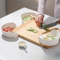 Kitchen Chopping Board Preparation Plate Circular Overlapping Hot Pot Meal Plate Vegetable Fruit Tray Large Bone Spatter Plate