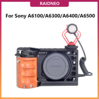 A6100 A6300 A6400 A6500 Camera Cage for Sony A6000 Accessory Vlog Case Handheld Bracket Cold Shoe Mic LED Light Mount Video Rig