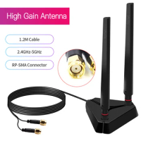 WiFi Antenna RP-SMA Male Connector Dual Band 2.4GHz 5GHz For AX210 AX200 PCI-E WiFi Network Card Adapter Wireless Router Desktop