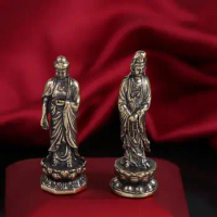 1 Pc Lifelike Brass Buddha Sculpture Retro Lotus Guanyin Brass Buddha Sculpture Office Desktop Lucky Crafts Ornaments