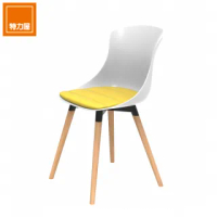 【特力屋】組合 萊特椅櫸木腳40白背黃座