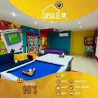 住宿 Capsule 90's - Jacuzzi - Sauna - Flipper - Billard - Netflix - Nintendo Switch &amp; Jeux - 蒙斯