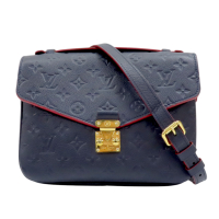 【二手名牌BRAND OFF】LOUIS VUITTON LV 路易威登 藍色 原花壓紋牛皮 Pochette Metis 兩用包 M44071