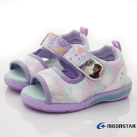 Moonstar日本月星機能童鞋-冰雪奇緣聯名電燈涼鞋12981紫(中小童段)