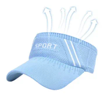 Sport Sun Visor Hats Sun Protection Hollow Top Beach Hat Breathable Golf Tennis Hat UV Protection Visor For Traveling Running