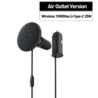 Baseus Giá đỡ điện thoại từ tính trên ô tô Giá Đỡ Sạc không dây Bộ sạc USB C 25W 2 trong 1 pd18w cho