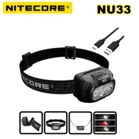 NITECORE NU33 Triple Output USB-C Rechargeable Headlamp 700Lumens Aluminum Metal Materials Headlight High CRI LED with Battery