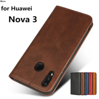 Leather case for Huawei Nova 3 Flip case card holder Holster Magnetic attraction Cover Case Wallet Case coque fundas