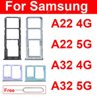 Sim Card Tray Slot For Samsung A22 A225F A32 A325 4G A22 A226B A32 A326B 5G Sim Card Holder Socket Replacement Repair Parts