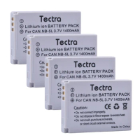 Tectra 4xNB-5L NB5L Battery for Canon PowerShot S100 S110 SD700 SD800 SD900 SD990 SX200 SX210 SX220 SX230