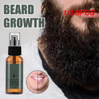 1/3/5PCS Natural Men Beard Growth Roller Kit Men's Beard Growth Oil Nourishing Enhancer Beard Oil Spray Anti Hair Loss With