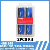 Memoria DDR3 RAM 8GB 2x4GB 16GB 2x8GB Kit 1866MHz 1600MHz 1333MHz DIMM Memory 240Pins 1.5V PC3-14900 12800 10600 HyperX Fury RAM