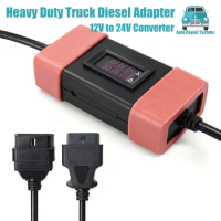 12V to 24V Converter Heavy Duty Truck Diesel Adapter Cable for Thinkdiag Launch X431 Easydiag 3.0 Easydiag2.0 OBD2 Scanner etc.