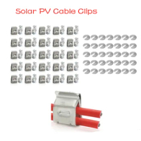 50Pcs Stainless Steel Solar PV Cable Clips Cable Clamp For 4mm2 6mm2 12awg 10awg PV Solar Cable Wire