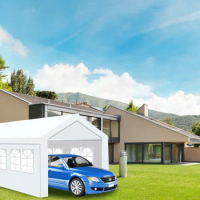 10x20 Ft Heavy Duty Carport Gazebo Canopy Garage Car Shelter with Removable Side Walls and Doors, Canopy Garage with Windows