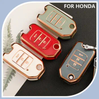 Car Flip Key Case Full Cover for Honda Civic HRV HR-V CRV XRV CR-V Crider Odyssey Pilot Fit Accord Shell Protector Accessories