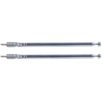 2X Replacement 49Cm 19.3 Inch 6 Sections Telescopic Antenna Aerial For Radio TV