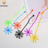 10pcs Web Sticky Spider Sticky Mainan Mainan Novelty untuk Kanak -kanak Nikmat Pesta Pesta Halloween