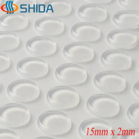 150 pcs 15 x 2 mm 3M Self Adhesive Soft Clear Silicone Rubber Feet Pads Absorber Anti Slip Bumper Pads for Glass Table