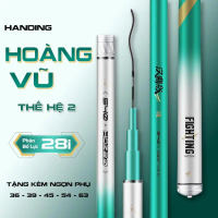 Cần câu tay Handing Hoàng Vũ TH2 chuyên câu đơn câu đài chất liệu carbon cao cấp tặng kèm ngọn phụ