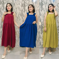 Dress nagita Casual Wanita Baju Dewasa Pantai Rayon Midi