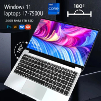 laptops 2024 Windows 11 Intel CORE i7-7500U laptop 20GB RAM 1TB/2TB SSD Computer 1920*1080 Resolution Office Study PC Computer