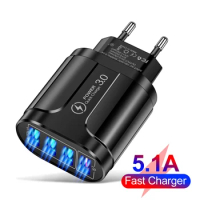 4 Ports 48W USB Charger Fast Charge Quick Charge 3.0 Wall Charging For iPhone Samsung Mobile Standard US EU Plug Adapter Travel