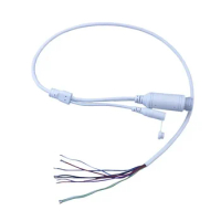 48V to 12V PoE Cable With DC Audio IP Camera RJ45 Cable built in PoE module For CCTV IP Camera