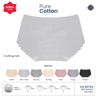 12pcs 6pcs 3pcs Sorex CD Wanita Midi Pure Cotton Halus Lembut CD 35734 ( Warna Random )
