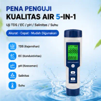 Alat Pengukur Kualitas Air Digital 5 in 1 PH TDS EC Salinitas Suhu Monitor Tester Multifungsi PH/EC/