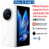 Original Vivo X Fold 3 Foldable 5G Mobile Phone 5500mAh 80W SuperVOOC Snapdragon 8 Gen 2 Octa Core 50MP Rear Three Cameras NFC
