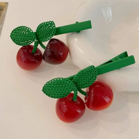[2] V8-TtsA Jepitan Rambut Hair Clip Kids and Baby Cherry Cartoon