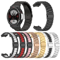 Compatible For Huami Amazfit T-Rex2 Strap Stainless Steel Metal Replacement Strap Ladies Men's Wristband Strap Suitable