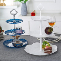點心盤塑料水果盤糖果盤家用多層蛋糕架干果盤創意茶點心甜品台    都市時尚