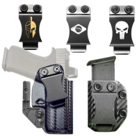 Kydex Inside Waistband Holster For Glock 43 43x Mos with Rail Magazine Mag Holder Optic Red dot Sight Flap Claw Belt Clip