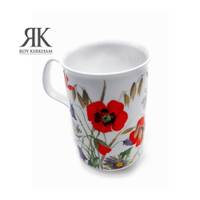 英國 Roy kirkham草原系列 - 320ML骨瓷直筒馬克杯(紅花)