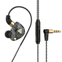 QKZ SK8 Earphone In-Ear Wired Jack Audio 3.5mm Panjang 1.2M HiFi Noise Cancellation with Mic Black I