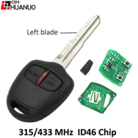 2 Button Remote Control Key Fob for Mitsubishi Lancer Outlander ID46 Chip PCF7936 315MHz/433Mhz Left Blade