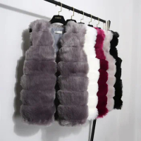 Mazefeng 2020 New Women Fashion Faux Fur Coat Winter Coat Female Waist Coat Fur Gilet Women's Fur Jacket Fur Vest For Ladies
