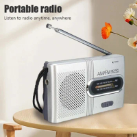 NEW Portable Mini Radio Handheld Dual Band AM FM Music Player Speaker with Telescopic Antenna Outdoor Radio Stereo
