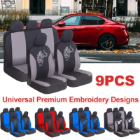 Universal Car Seat Covers 100% Breathable With Tiger Printed Auto Cushion,Airbag Compatible 3 Zipper For Peugeot 208 For Toyota