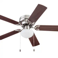 The 44" Satin Nickel Hugger Ceiling Fan, 5-Blade ceiling fan with led light ceiling fan ventilador techo mimbre