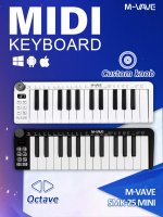 M VAVE SMK 25 mini คีย์บอร์ด MIDI แบบชาร์จไฟได้ ขนาดกะทัดรัด 25 คีย์ เครื่องควบคุมผ่าน USB พกพา พร้อ