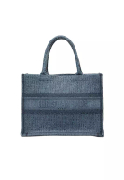 Dior 二手 Dior 中斜紋牛仔布書形托特包
