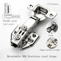 1000pcs 304 Stainless Steel 8-arm Hydraulic Hinge Damping Buffer Soft Close Pipe Hinge Cabinet Hinge Door 90~110 degree