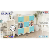 LOCKER BOX NAPOLLY - LEMARI PAKAIAN PLASTIK SERBAGUNA MEJA TV PLASTIK